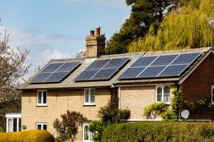 House with solar panels on the roof