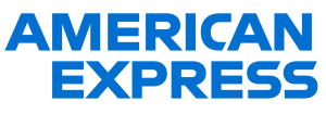 American Express blue logo text