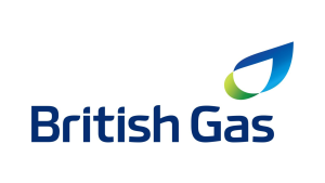 British Gas company logo with blue-green flame