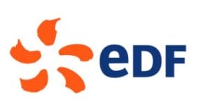 EDF company logo with orange and blue design