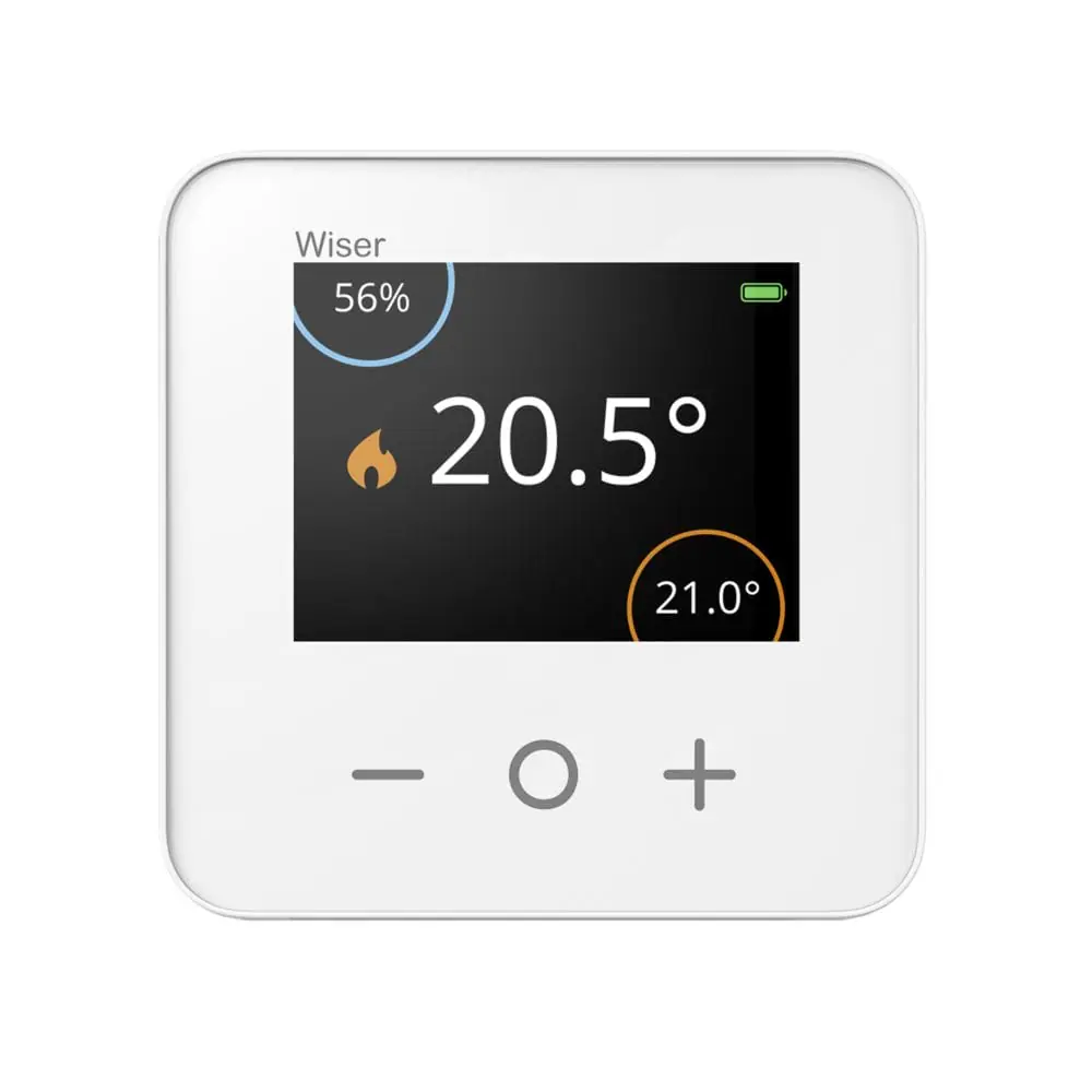 Smart thermostat displaying room temperature 20.5 degrees