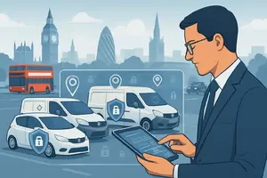 Man managing secure vehicle fleet in London