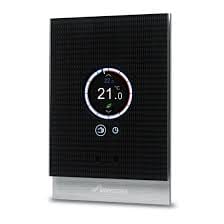 Modern digital thermostat showing temperature display