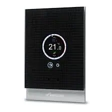 Modern digital thermostat showing temperature display