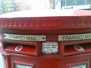 franked mail post box
