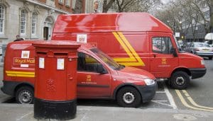 Royal Mail franking machine in office mailroom