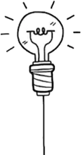 Illustration of a glowing light bulb