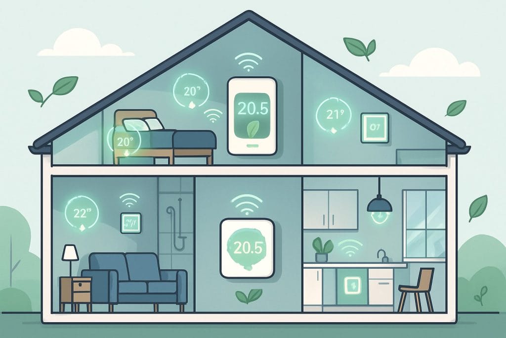 Smart home with connected temperature controls