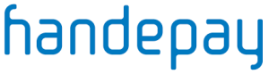 Handepay company logo in blue text