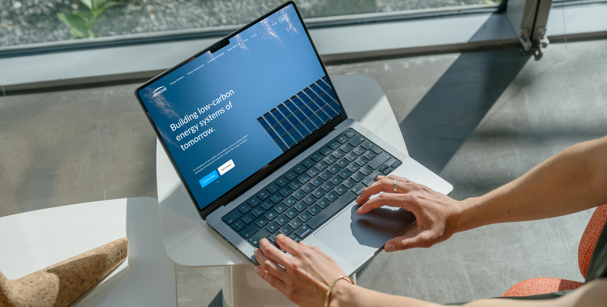 Make Agency ENGIE website case study displayed on a laptop