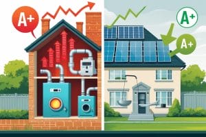 Gas boiler vs air source heat pump comparison