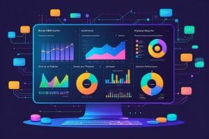 HRIS system dashboard showing people analytics and workforce data visualisations