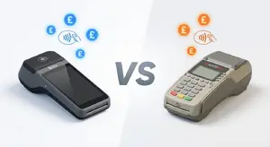 Dojo vs Worldpay card machine comparison illustration