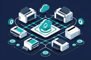 Managed print services network illustration