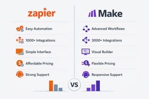 Zapier vs Make automation platform comparison for UK businesses