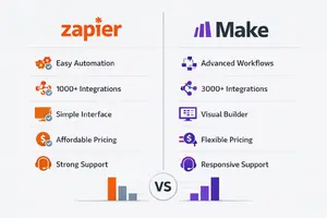 Zapier vs Make automation platform comparison for UK businesses