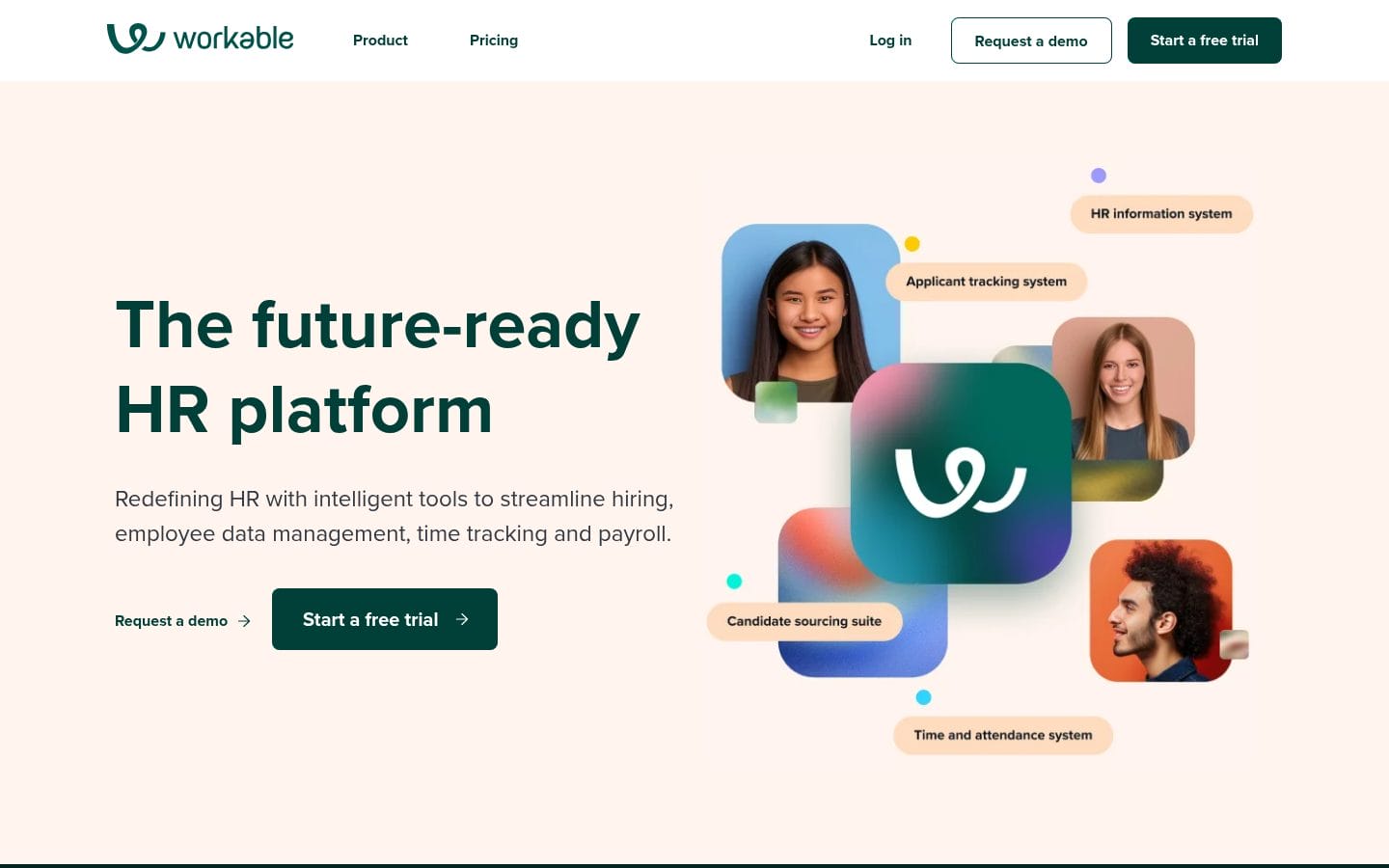 Workable applicant tracking system interface showing recruiting dashboard