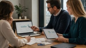 UK finance team comparing expense management software dashboards