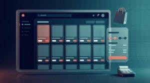 Abstract online store dashboard cover for UK ecommerce platform comparison