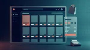 Abstract online store dashboard cover for UK ecommerce platform comparison