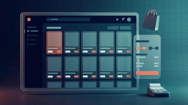 Abstract online store dashboard cover for UK ecommerce platform comparison