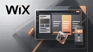 Wix pricing UK guide cover with Wix logo and website builder dashboard