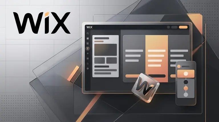 Wix pricing UK guide cover with Wix logo and website builder dashboard